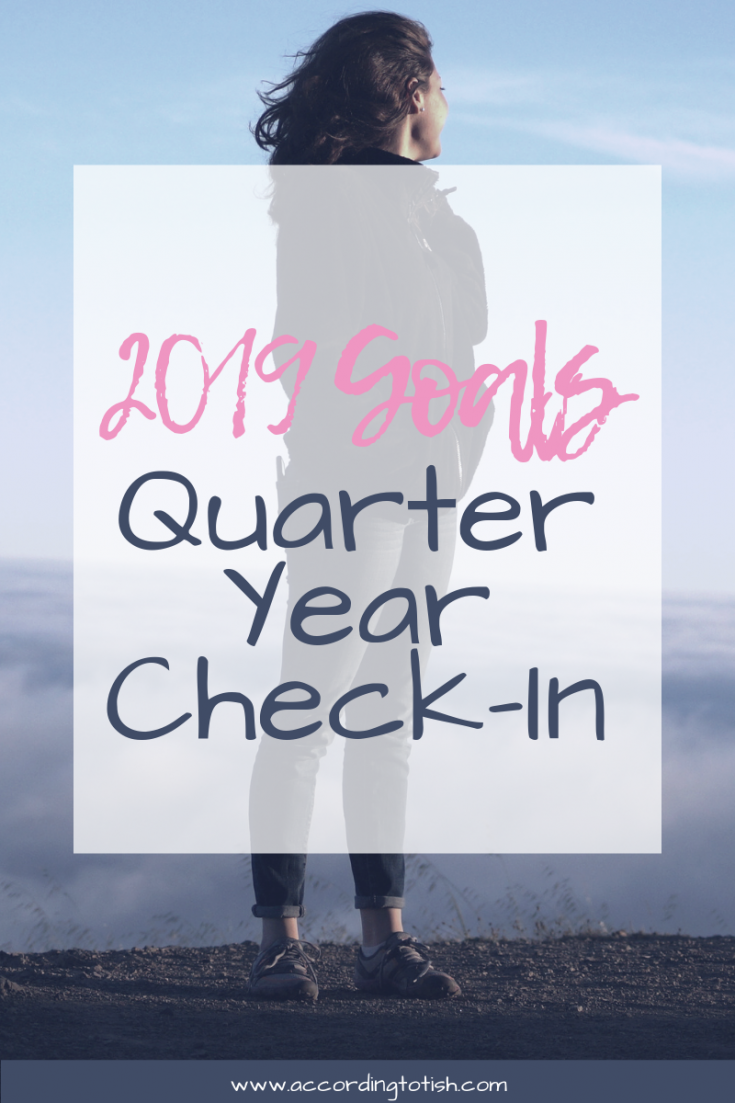 2019 Goals Quarter Year Check-In